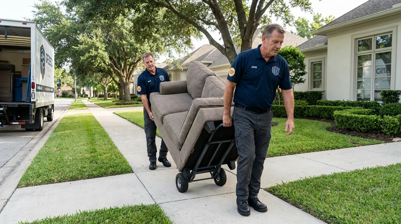 Local residential moving crew loading furniture in Lonsdale, MN
